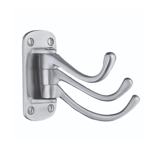 Drejelig Tredobbelt Krog 82mm Børstet Krom 10stk Beslagsboden BK248M