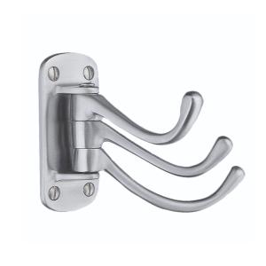 Drejelig Tredobbelt Krog 82mm Børstet Krom 10stk Beslagsboden BK248M