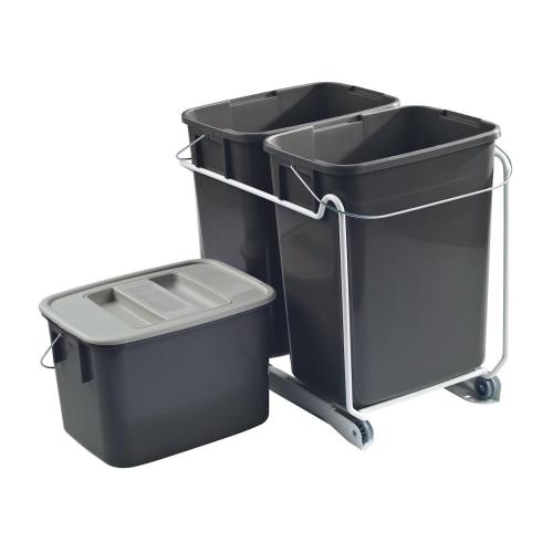 Sorteringssæt Med Udtræk, Antracitgrå, Nordiska Plast