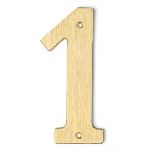 Bårebo Siffra nr 1 140mm Mattborstad mässing - 861121