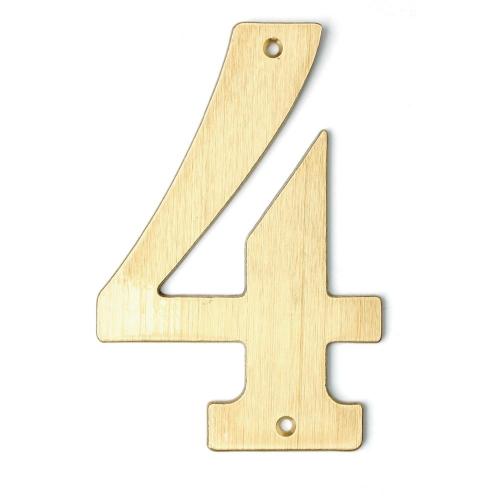 Bårebo Siffra nr 4 140mm Mattborstad mässing - 861124