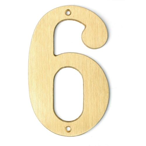 Bårebo Siffra nr 6 140mm Mattborstad mässing - 861126