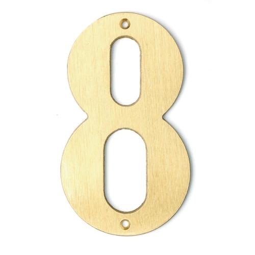 Nummer MP1 Nummer-8 140mm Matbørstet Messing Bårebo 861128