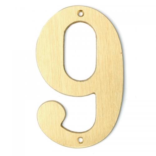 Bårebo Siffra nr 9 140mm Mattborstad mässing - 861129