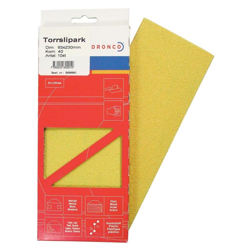 Sandpapir K80 93x230mm 10stk Dronco