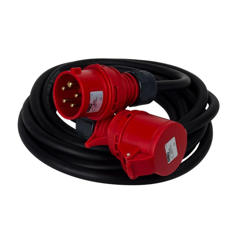 Forlængerledning 3-Faset 3m 5G2.5mm² 16A 400V IP44 Sort Gelia