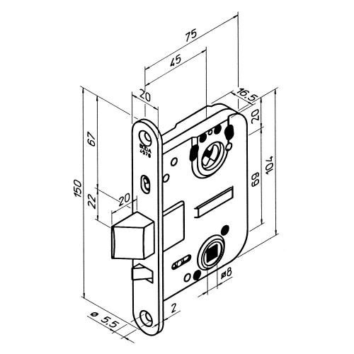 LÅSHUS 4570 ABLOY CH HÖGER