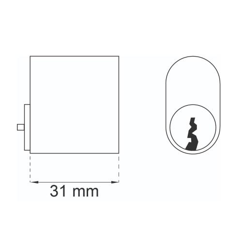 Cylinder 65537 Mat Messing, Habo 12351