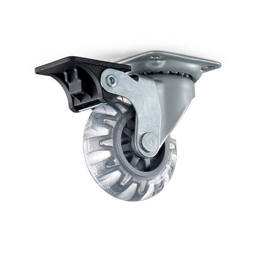 Möbelhjul 4005 Med Platta Och Broms, Transparen, Habo 12956