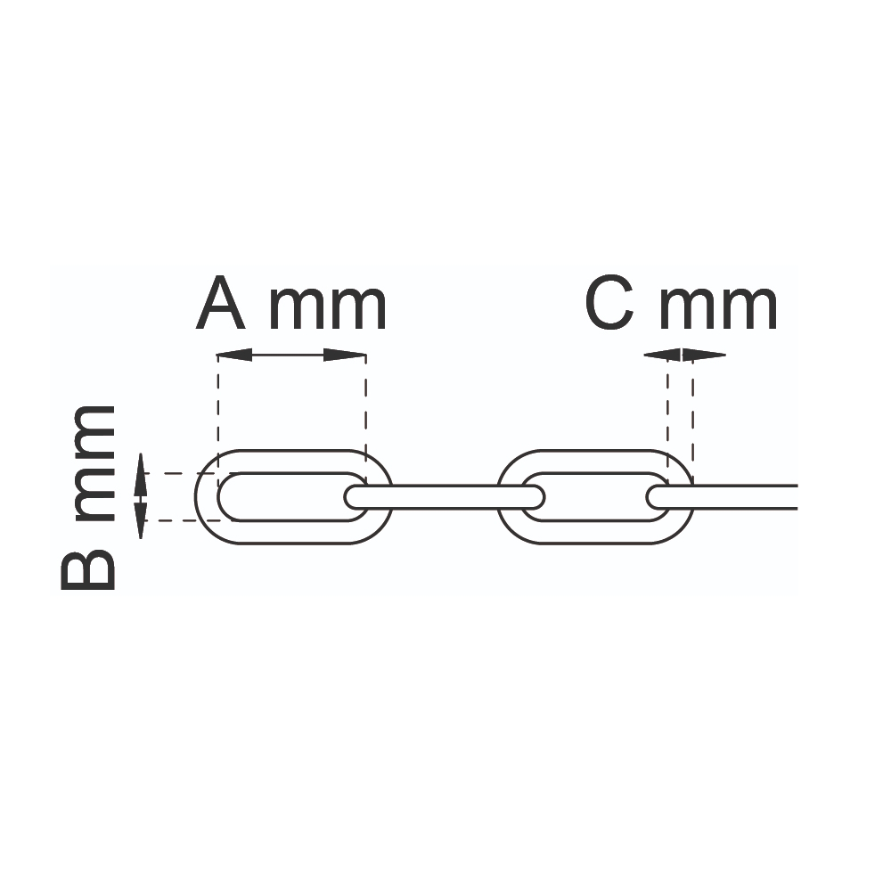 Chain DIN 5685, Short Link 5KL Hot Galvanized, Habo