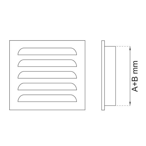 Ventilgaller 33G Med Ram 250x250mm