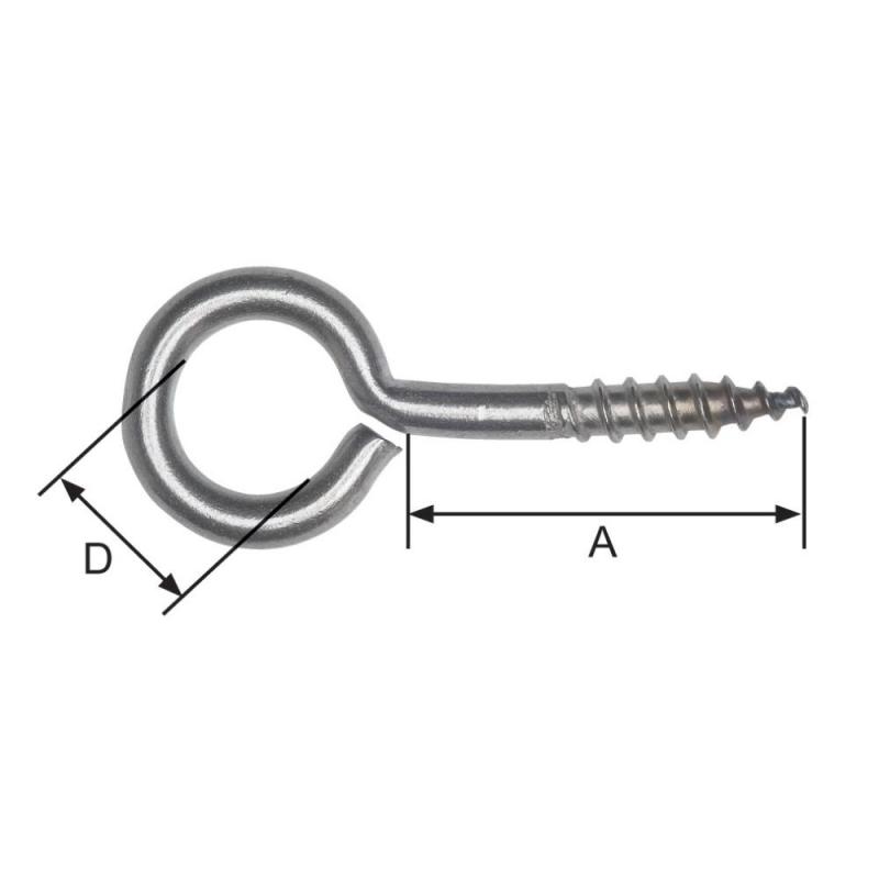 SKRUVÖGLA ROSTFRI A2 16X8MM 5ST