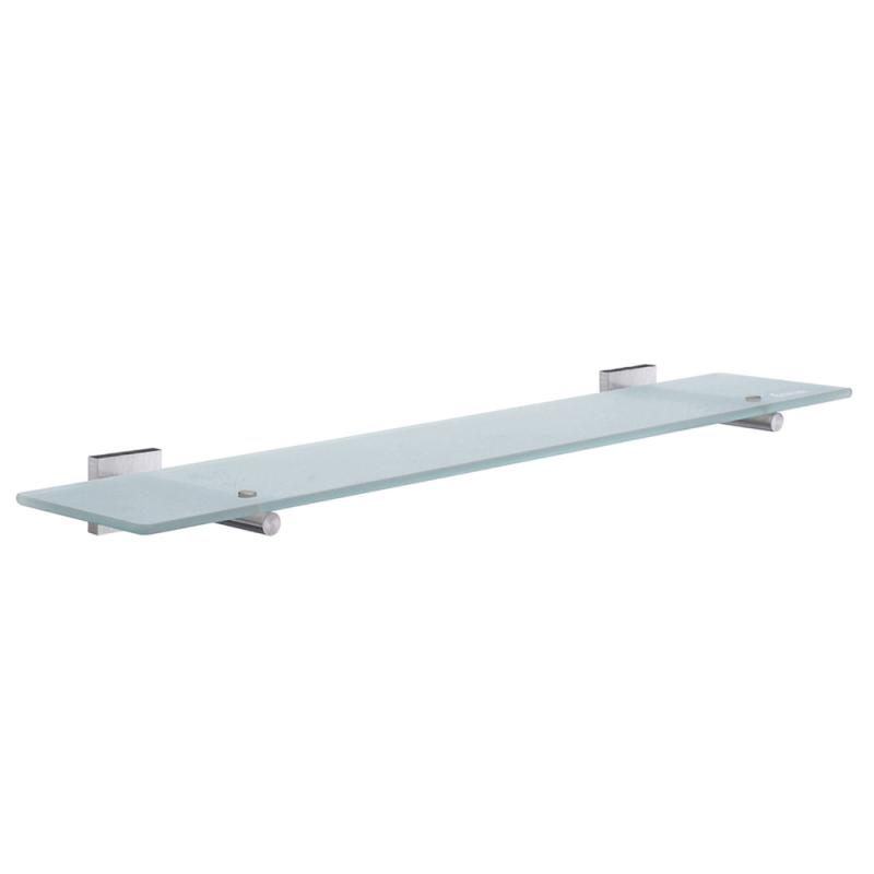 Badeværelseshylde I Frostet Glas House 600mm Børstet Krom Smedbo RS347