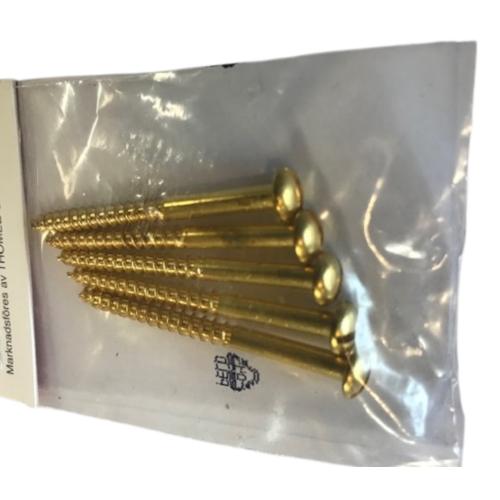 Træskrue TKS 4x50mm Massiv Messing 5stk Serva