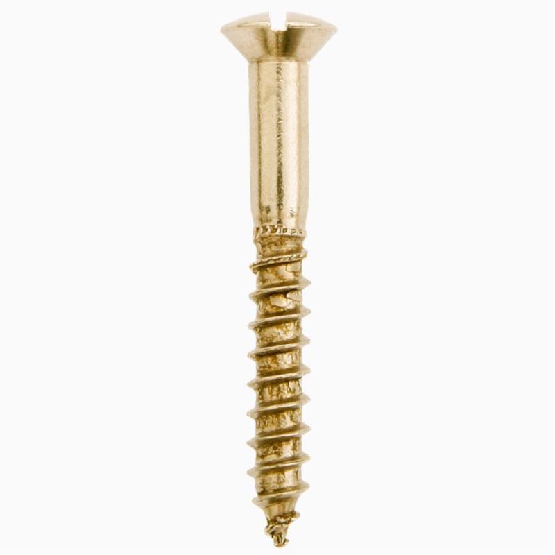Träskruv TKFS 4x30mm Massiv Mässing 10st Serva