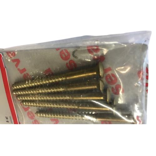 Træskrue TKFS 5x65mm Massiv Messing 5stk Serva