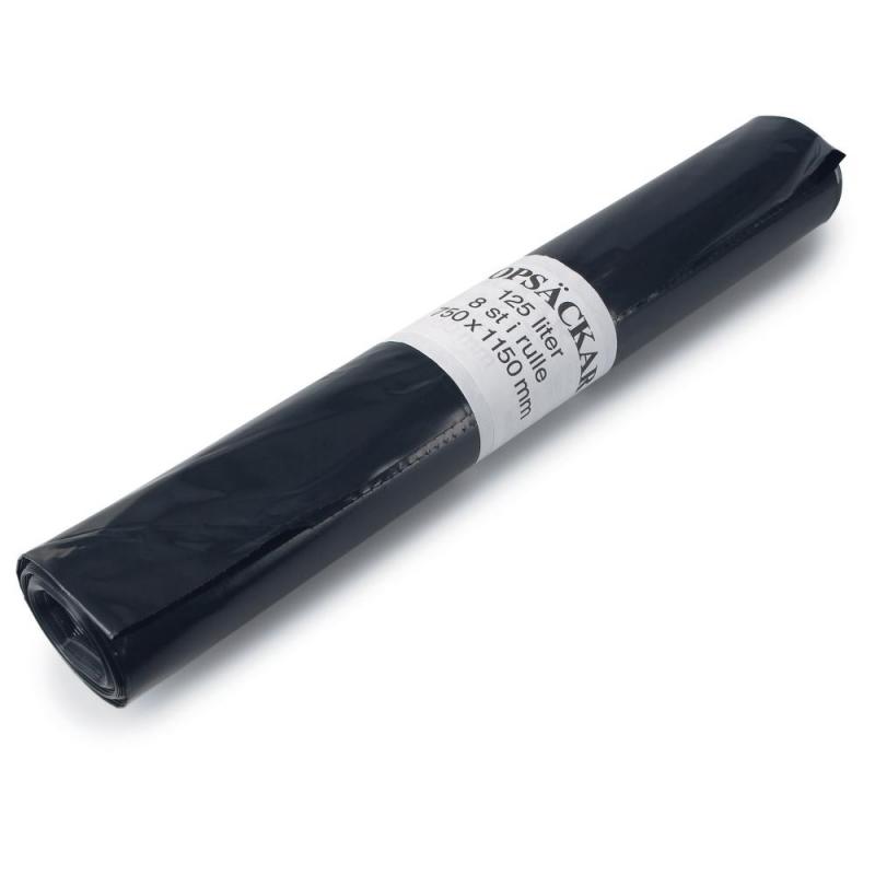 SOPSÄCK 0.055MM SVART 125L 8P