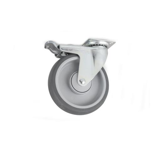 Länkhjul 4310 Med Platta Och Broms, Elzink, Habo 14069