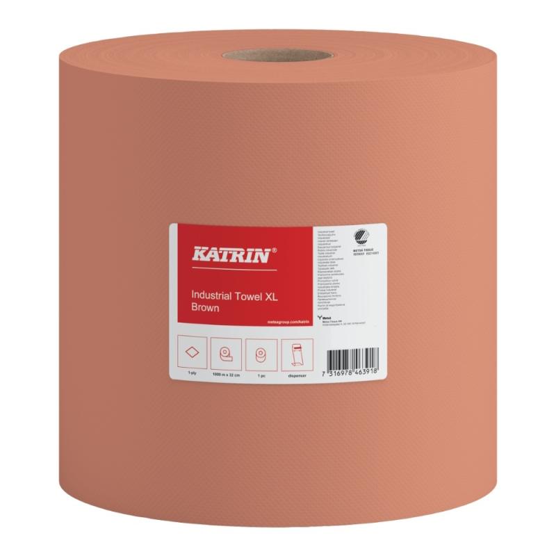 Tørrepapir XL Industri, Brun, Katrin