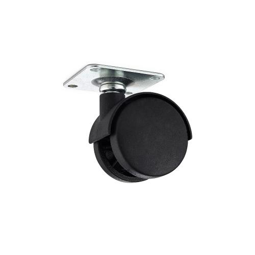 Möbelhjul 1440 Med Platta, Svart Nyloan, 4st, Habo 21312