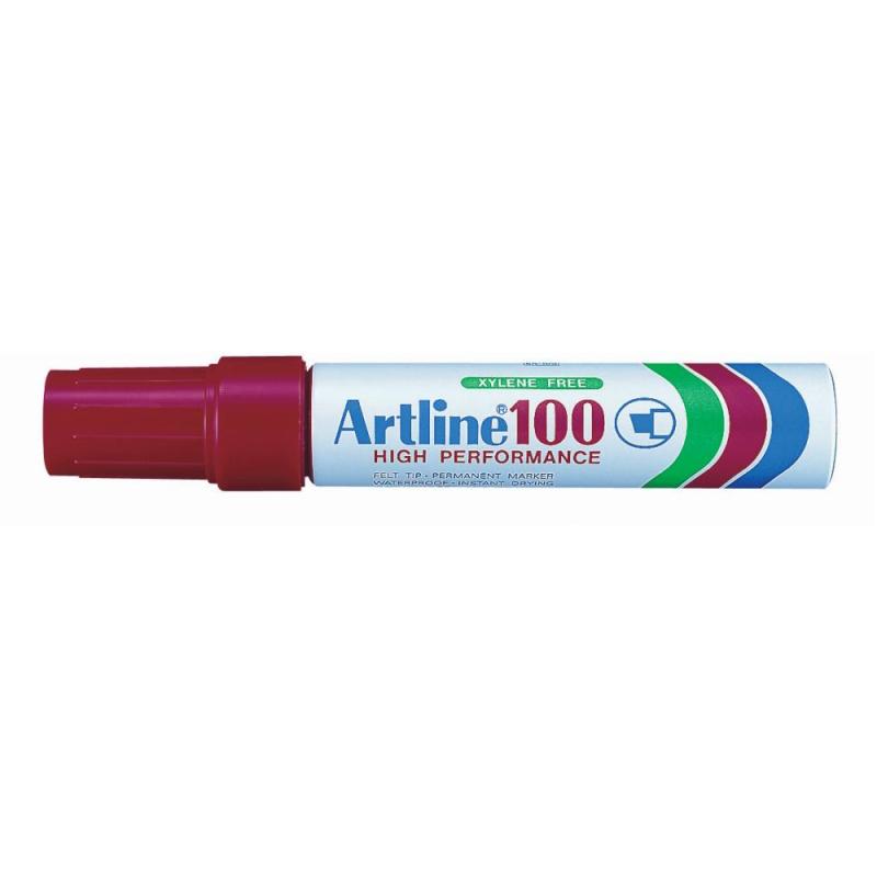 Märkpenna 100, 12mm, Röd, 6st, Artline