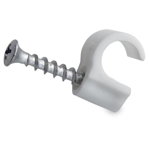 Clips Rund Med Skruv 10-14mm Vit 10stx5pak Bårebo 142190