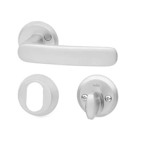 Udvendigt Dørgreb A2560-40-16, Cylinderknopsæt, Mat Krom, Habo 14834