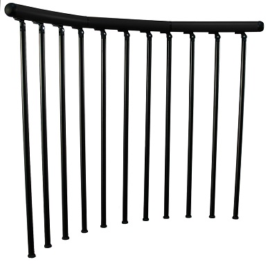 TRAPPRÄCKE EURO DESIGN EXTRA RUNT SVART L=1M