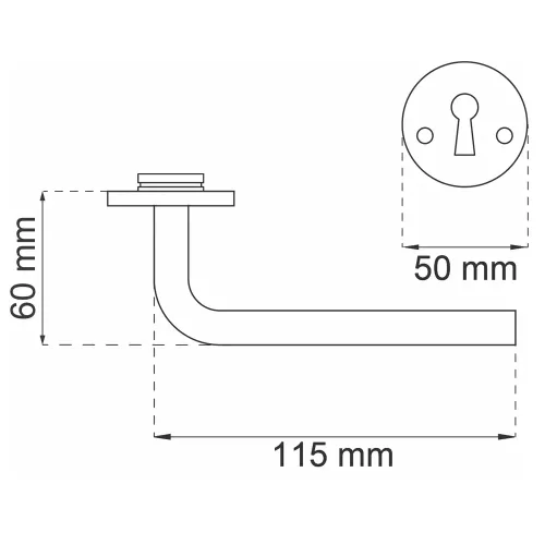 Indvendigt Dørgreb A9691 Børstet krom, Habo 15260