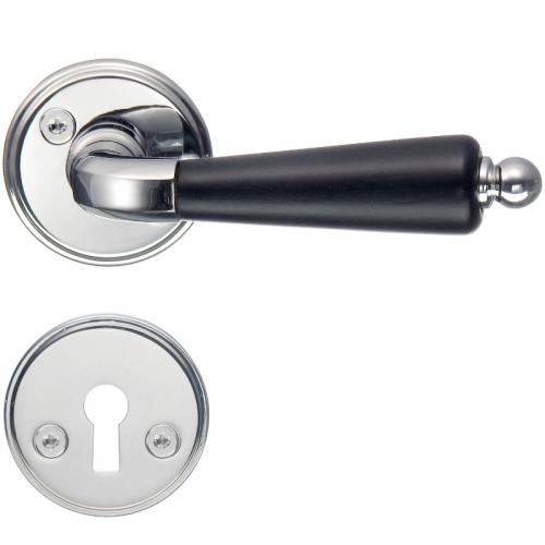 Innerdörrhandtag, Polerad krom/svart ABS-plast - B279KNS