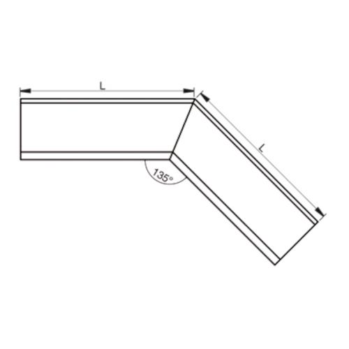 RVY Tagrende Vinkel Udvendigt Hjørne 125mm 135° Sølvmetallic, Lindab 97373