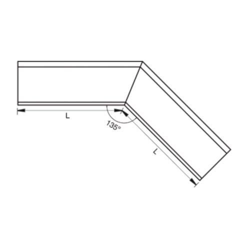 RVI Tagrende Vinkel Indvendig Hjørne 125mm 135° Aluzink, Lindab 36064