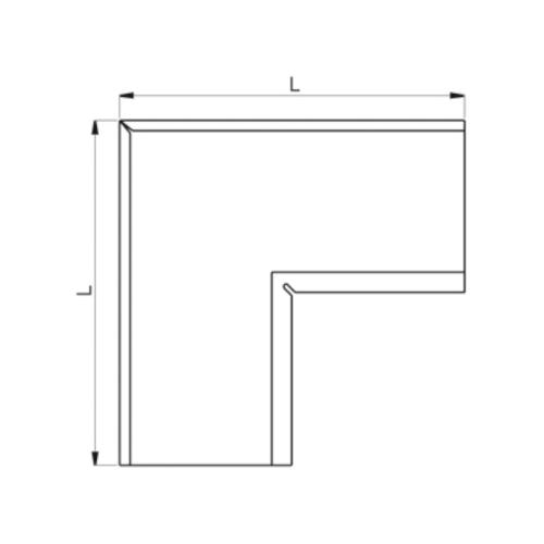 RVI Tagrende Vinkel Indvendig Hjørne 125mm 90° Sølvmetallic, Lindab 97357