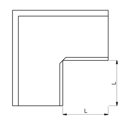 RVY Tagrende Vinkel Udvendigt Hjørne 125mm 90° Silvermetallic, Lindab 97372