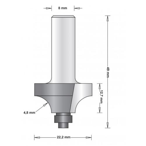 Kvartstavsfräs Med Styrning 22,2mm, HiKOKI 66754091