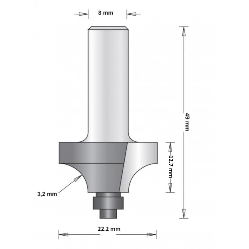 Afrundingsfræser Med Styretøj 22,2mm, HiKOKI 754103