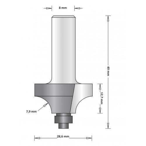 Avrundningsfräs Med Styrning 28,6mm, HiKOKI 66754105