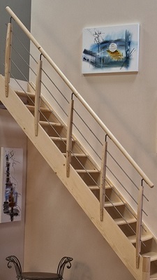 TRAPPRÄCKE PRIMA GRAN TRÄ STÅL 1SIDA