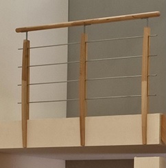 SKYDDRÄCKE BOK TRÄ STÅL 3M