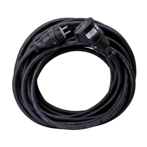 Forlængerledning H07RN-F Jordet Med Selvlukkende Låg 15m 230V IP44 Sort Gelia
