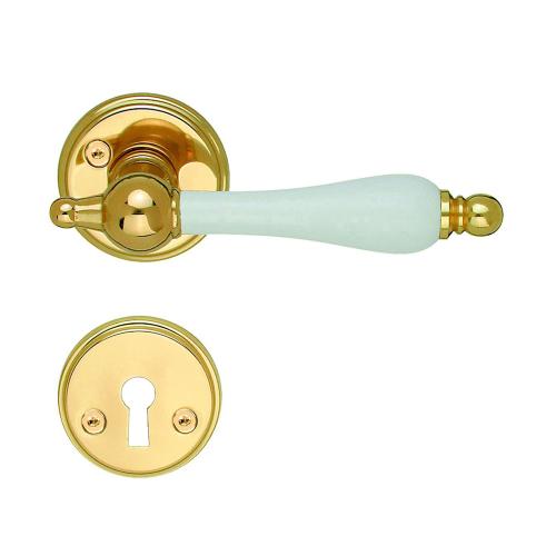 Indvendigt Dørhåndtag 110mm PVD/Hvidt Træ Beslagboden B275XPNS