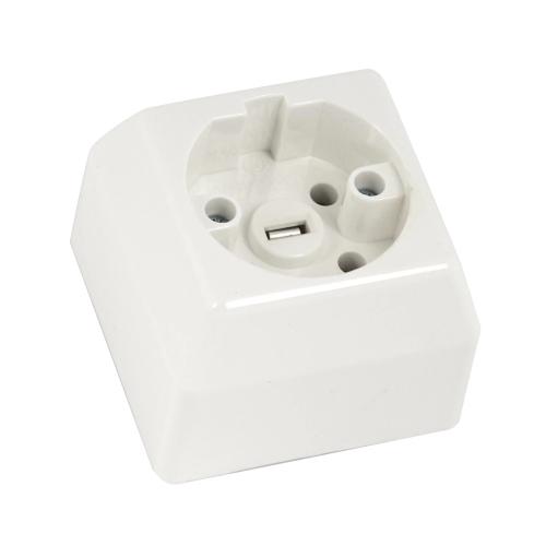 Brændeovnsfatning Overflademonteret Perilex 3-Pol 16A 400V Hvid Gelia