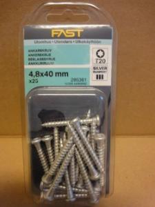 Anchor Screw Ruspert 4.8x40mm 25pcs, Fast 285362