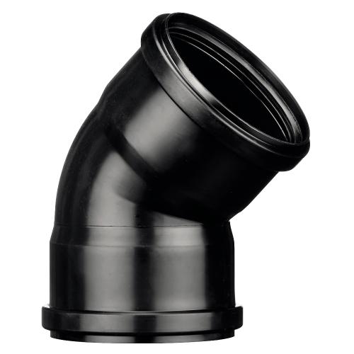 Rørbøjningsdræning Med 2 Ærmer 45° Sort Terana