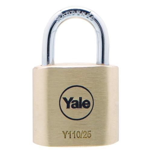 HÄNGLÅS 110/25 LL MÄSSING L252