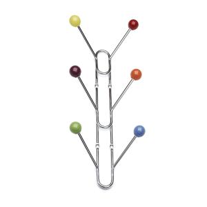 Clothes Hanger Benny 6-Hook, Chrome/Mixed Colors, Habo 16258