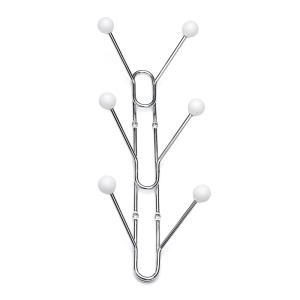 Clothes Hanger Benny 6-Hook, Chrome/White, Habo 16260