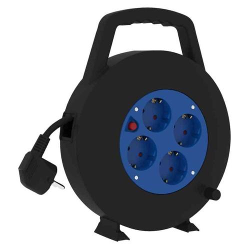 Kabeltromle H05VV-F Jordet Stående Med Håndtag 10m 3G1mm² IP20 Sort Gelia