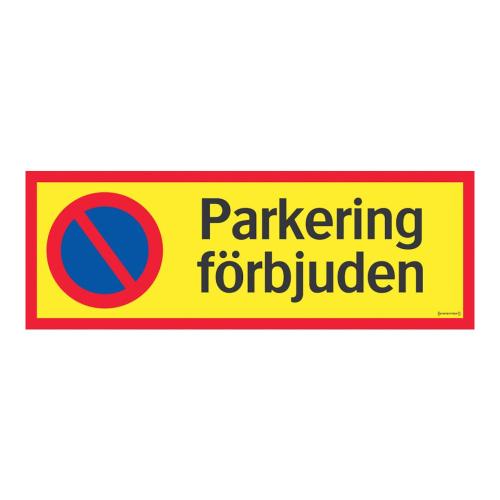 Skilt Parkering Forbudt 594x210mm Aluminium Systemtext