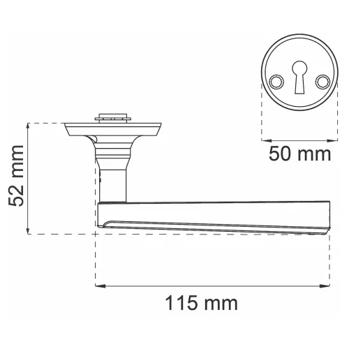 Dørgreb Oxford Børstet Krom, Habo 16451